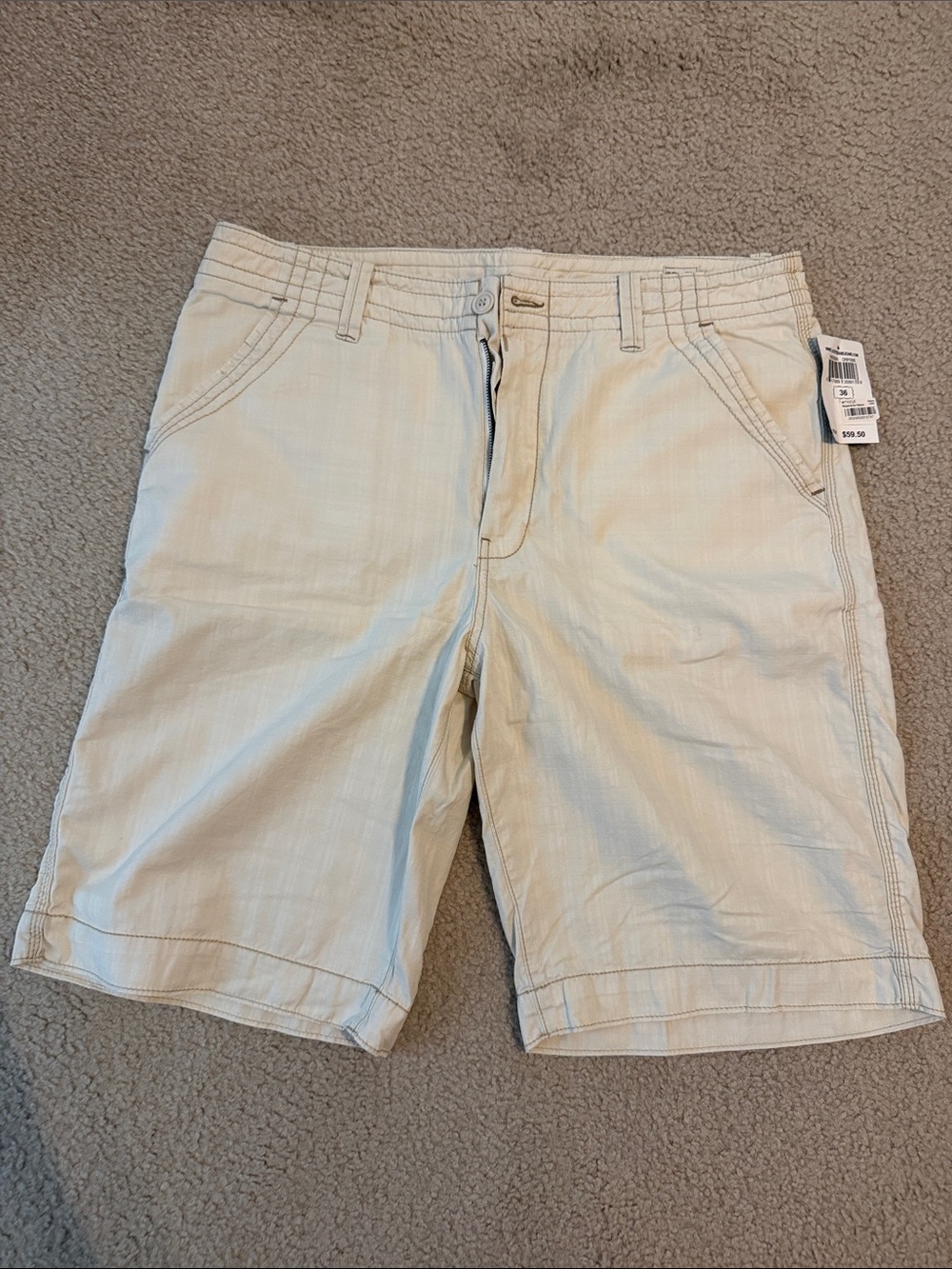 Lucky Brand Men's Light Tan Flat-Front Shorts